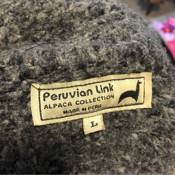 Peruvian link full zip alpaca wool coat size large - Picture 6 of 6